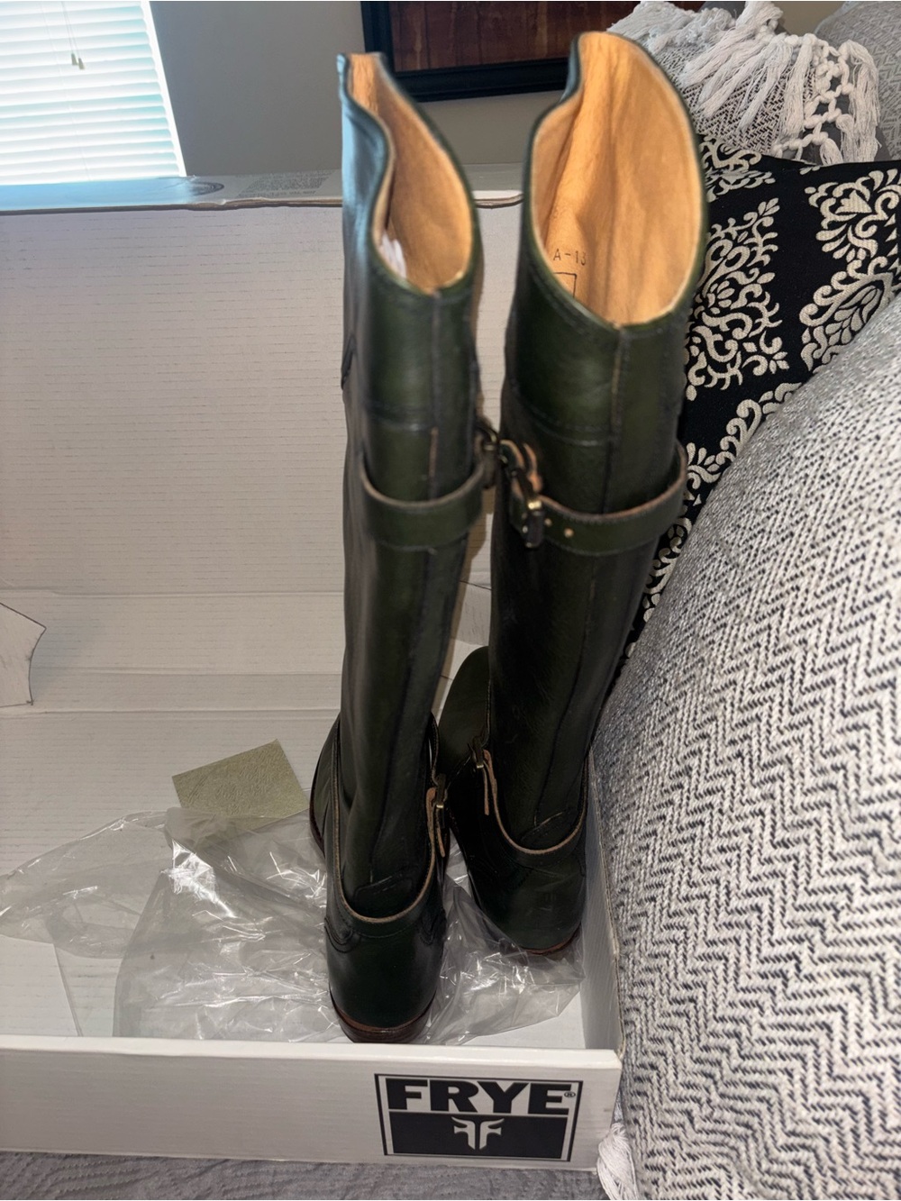 Women’s Tall Riding Boots in Hunter Green - Picture 2 of 5